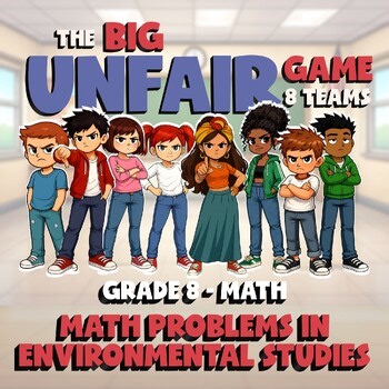 Math Problems in Environmental Studies BIG UNFAIR Math Game - No Prep Grade 8