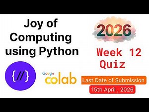 NPTEL Joy of Computing Using Python Week 12 🔥 All Programming Solutions + Code Link (2026)