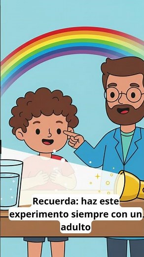 Hacer un arcoiris con un vaso de agua y una linterna 🌈🔦 | Experimento para Niños
