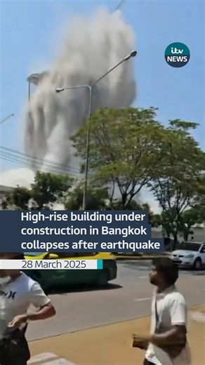 29K views · 1.7K reactions | One person has died, 43 are missing and 50 others are injured after a powerful 7.7-magnitude earthquake caused an under-construction high-rise building to collapse in Bangkok, Thailand. | ITV News | Facebook