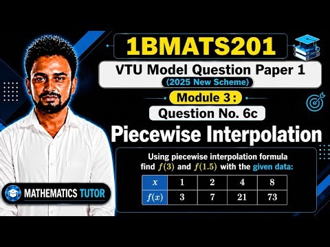 Numerical Methods Problem Solved | Piecewise Interpolation Technique