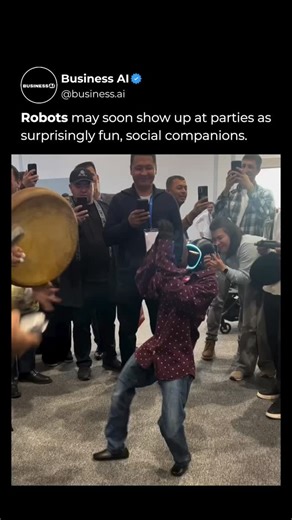 AI • Artificial Intelligence • Tech on Instagram: "What if your next party guest was a robot? In the video a humanoid robot takes center stage surrounded by people forming a circle. Some play music while the robot dances along, even dressed in stylish clothing that blends with the crowd. It’s a glimpse at how robots could become more than helpers and enter our social spaces, bringing fun and interaction in unexpected ways. Follow @business.ai to see more of the future of robotics #robots #AI #fu