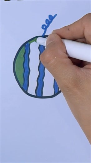 Watermelon Very Easy version To Drow#art #artchallenge #drawing #painting #colors