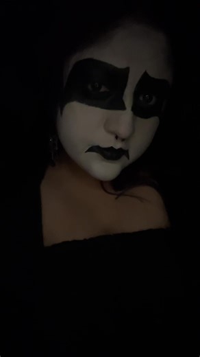 My first time trying a corpsepaint look, it’s pretty basic but I was happy with it #fyp #corpsepaintmakeup #corpsepaint #wlw #idk