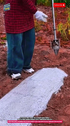 Portable Drill Powered Mulch Hole Punch Tool 1200 RPM Plastic Perforation Machine