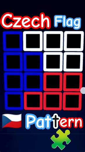 🇨🇿Czech Flag Pattern on 4x4x4 Carbon Fibre Rubik’s Cube✨Step-by-Step Tutorial#shortsfeed#rubikscube