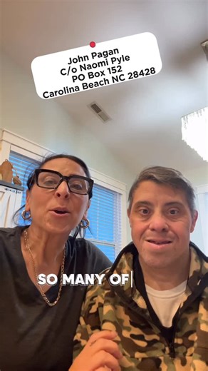 Naomi Pyle on Instagram: "So many of you have asked how to send something to John, so we’ve opened a PO Box for those who’ve requested it. 💙 John Pagan C/o Naomi Pyle PO Box 152 Carolina Beach, NC 28428 There is absolutely no expectation—John doesn’t need anything—but we’re grateful for the love this community shows him every day. 👉 Follow along for more real life, routines, and joy. #SpecialNeedsCommunity #DownSyndromeAwareness #DisabilityRepresentation #CaregiverLife #InclusiveCommunity"