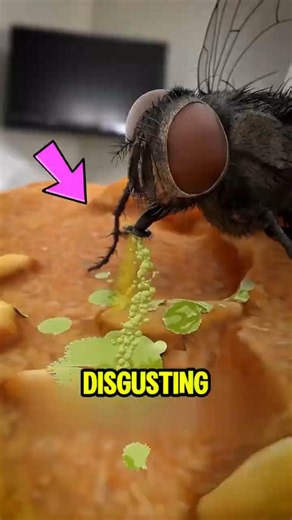 What Flies REALLY Do to Your Food 😱 #FlyFacts #ScienceFacts #GrossFacts