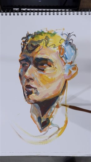 Here’s another abstract acrylic portrait I made today! #art #acrylicpainting #foryou #portraitart