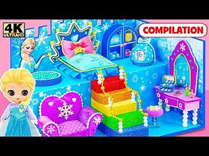 10+ DIY Miniature House Compilation ❄️ Build Frozen Castle with Luxury Bedroom from Cardboard, Clay