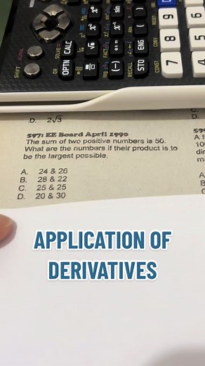 application of derivatives :) #fyp #calculus #math #learnontiktok #derivatives