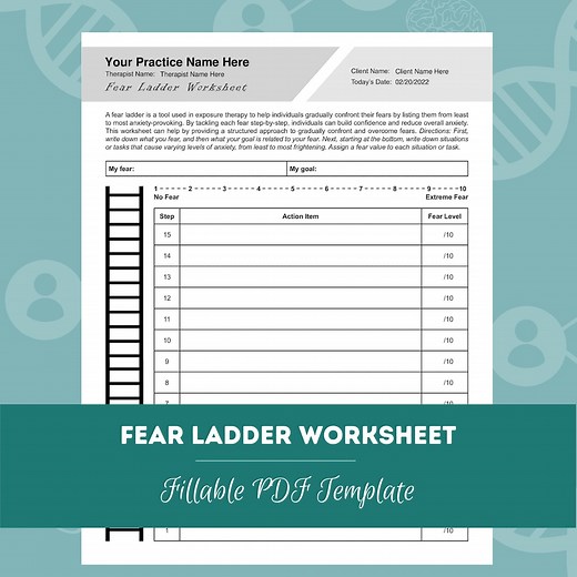Fear Ladder Worksheet | Editable / Fillable PDF | for Counselors, Psychologists, Social Workers, Therapists - Etsy