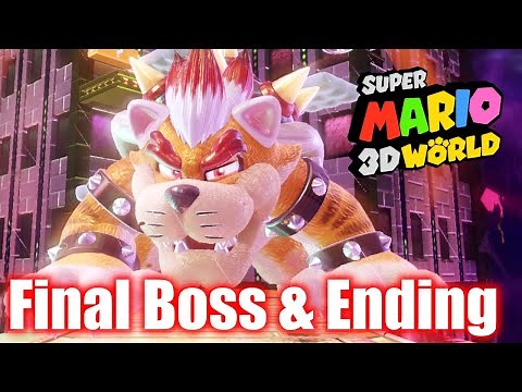 Super Mario 3D World - Final Boss & Ending - World Bowser Castle/The Great Tower of Bowser Land 100%