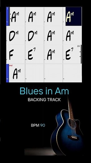 Minor Blues Jam: Backing Track in Am (90bpm)