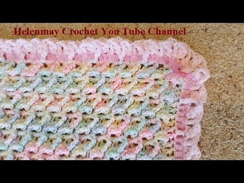 Crochet Alternate Border for Baby Blanket With Ribbon DIY Tutorial