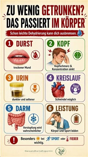 Dein Körper braucht Wasser? Diese 6 Zeichen warnen dich 😳💧