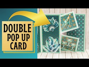 NO CUTTING DIES Double Pop Up Card TUTORIAL using ART DECO STYLE COLLECTION