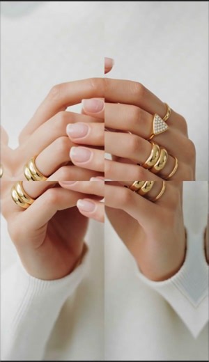Gold ring stacking looks so elegant ✨ #quietluxury #jewelry #chicjewelry #pearlaccessories #ring