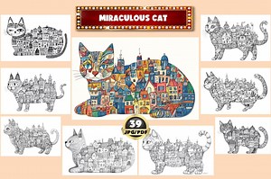 Miraculous Cat Coloring Book: Fantasy House Design (printable PDF) - Etsy Canada