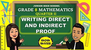 ‼️SECOND QUARTER‼️ 🟡 GRADE 8: WRITING DIRECT AND INDIRECT PROOF ‼️SECOND QUARTER PLAYLISTS ARE ALREADY AVAILABLE‼️ Just click the links provided below. 😍 🟡 GRADE 8 First Quarter: https://tinyurl.com/yxug7jv9 Second Quarter: https://tinyurl.com/yy4c6abo Don't forget to subscribe. ❤️ LIKE and FOLLOW us here! 👍👍👍 https://tinyurl.com/ycjp8r7u https://tinyurl.com/ybo27k2u ‼️SHARE THE GOOD NEWS‼️😍🎉🎊🥳 ____________________________________________________________________________________________