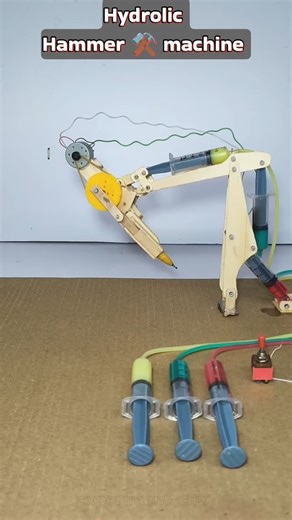 New project 😮 hydrolic hammer ⚒️ machine try at home project #easy #school #project