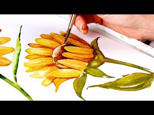 Watercolor Painting Time Lapse | Sunflowers