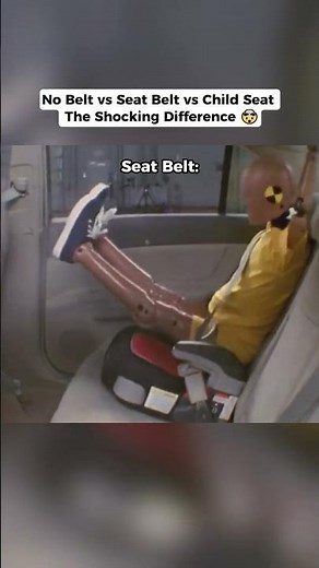 Crash Test Physics ⚖️ Inertia & Safety: No Belt vs Seat Belt vs Safety Seat #shorts