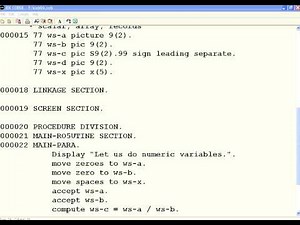 COBOL 6 Sign and Decimals Video Lecture - Back-End Programming