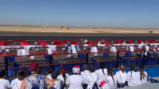 Area students enthusiastically cheer on their favorite STOL Drag racers-we love the energy! | National Championship Air Races