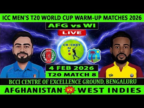 Afghanistan vs West Indies | AFG vs WI | 8th T20I Match of T20 WC Warm up Matches 2026 | WI vs AFG