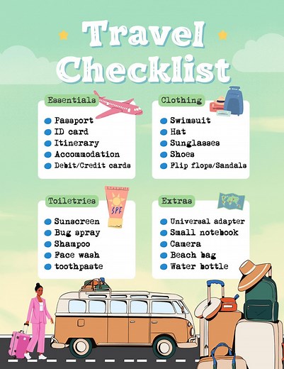 Beach Vacation Packing List | Printable Travel Checklist for Beach Trips & Summer Vacations - Etsy