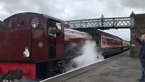 First afternoon tea service on Queen Victoria coach today. Queen Victoria Afternoon Tea is running on most Sundays. Book tickets through https://www.embsayboltonabbeyrailway.org.uk/aboutus/queen-victorias-golden-jubilee-carriage | Embsay & Bolton Abbey Steam Railway