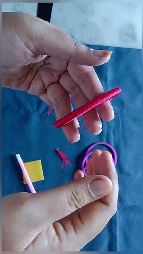 Simple Thread Bangle Design for Beginners 🧶#threadbangles #beginners #silkthread #threadart #shorts
