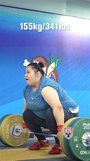 Li Wenwen 🇨🇳 155kg / 341lbs Power Clean Slow Motion #weightlifting | All Things Gym