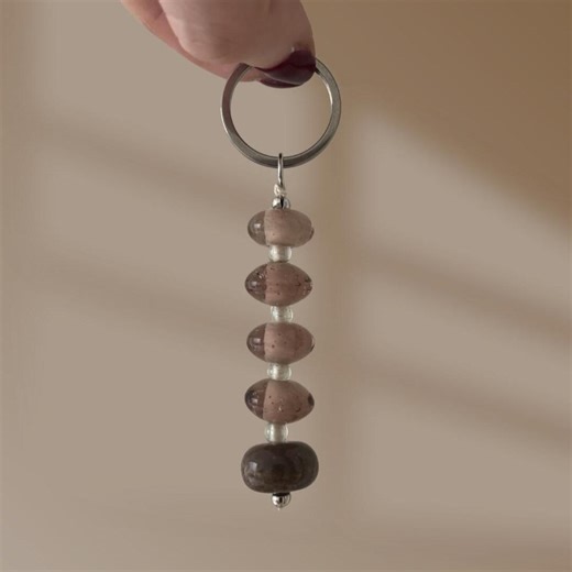Glass Bead Keyring - Etsy