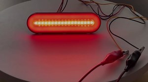 Led Trailer Lights, 4.8Inch Trailer 96 LED Tail Light Bar Red Sequential Spin Running Flicker Brake Light, Sequential Flowing Amber Turn Signal for Truck 9V-60V