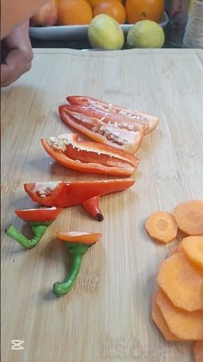 Slicing Red Chili #slicing #cuttingskills #redchili