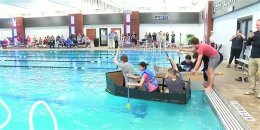 Extended footage AISD cardboard boat challenge
