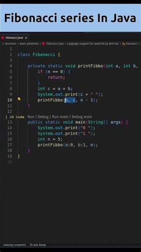 Fibonacci Series in recursion | #shorts #short #code #program #coding #javascript #computercoding
