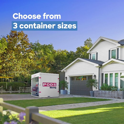 With PODS, you can choose from 3 container sizes, so you only pay for the space you need. | PODS Moving & Storage