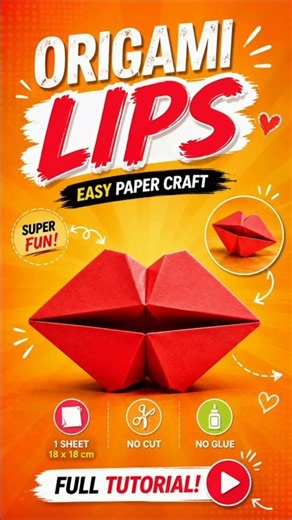 Amazing Origami Lips 👄✨ | Full Tutorial on My Channel!