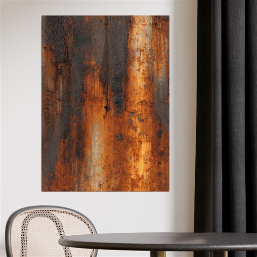 Abstract Deep Rust Metal Wall Art, Industrial Rust Texture Canvas, Dark Oxidized Steel Decor | Deep Rust - Etsy