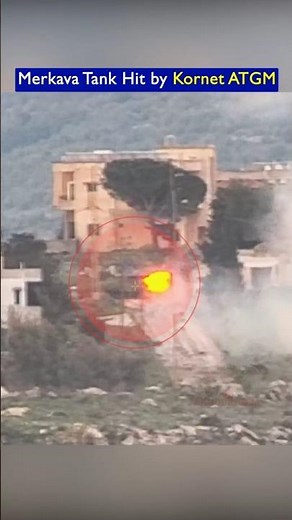 Israeli Merkava Mk.4 Hit in the Rear by Kornet Anti-Tank Missile!!