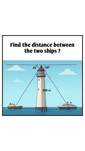 Find the Distance Between Two Ships | Trigonometry Word Problem | Lighthouse Question ❓ #MathProblem