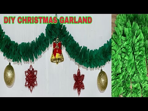 DIY CHRISTMAS GARLAND | Diy crepe paper garland| xmas decor