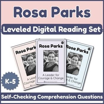 Rosa Parks Digital Read Aloud | 3 Levels  Self-Checking Comp. | Black History