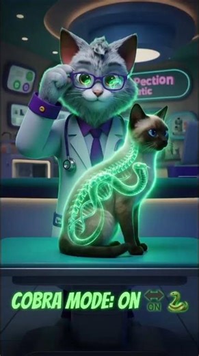 Is your cat a COBRA? 🐍🙀 #cats #cat #catfacts #educational #catvideos #aicatstories
