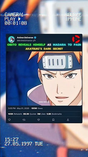 Obito Reveals Himself as Madara to Pain 🔥 | Akatsuki’s Dark Secret #narutoshippuden #viralvideo #fyp