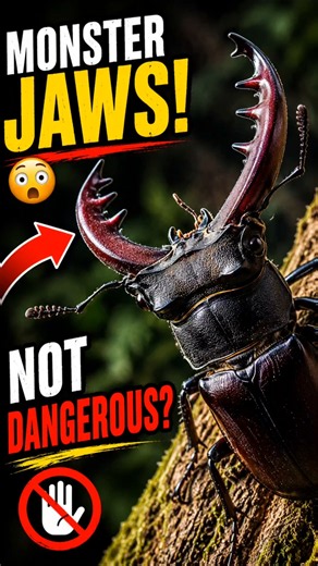 This Beetle Has Monster Jaws! 😳 #shorts #facts #factaxiom