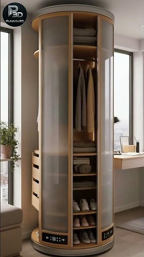 The Ultimate 360° Rotating Wardrobe For Tiny Homes! 👗